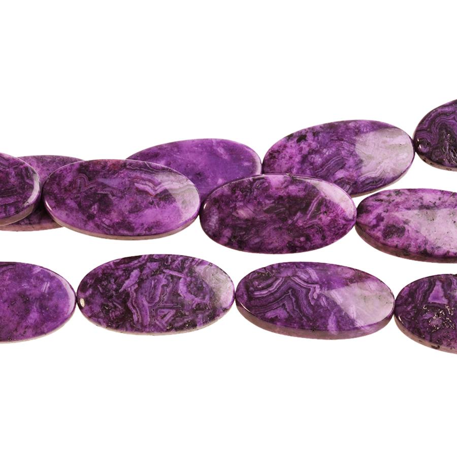 Purple Crazy Lace Agate 15x30 Oval 8-Inch