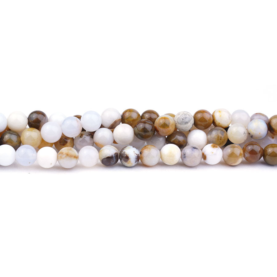 6mm Polka Dot Chalcedony Natural Round - 15-16 Inch - Goody Beads