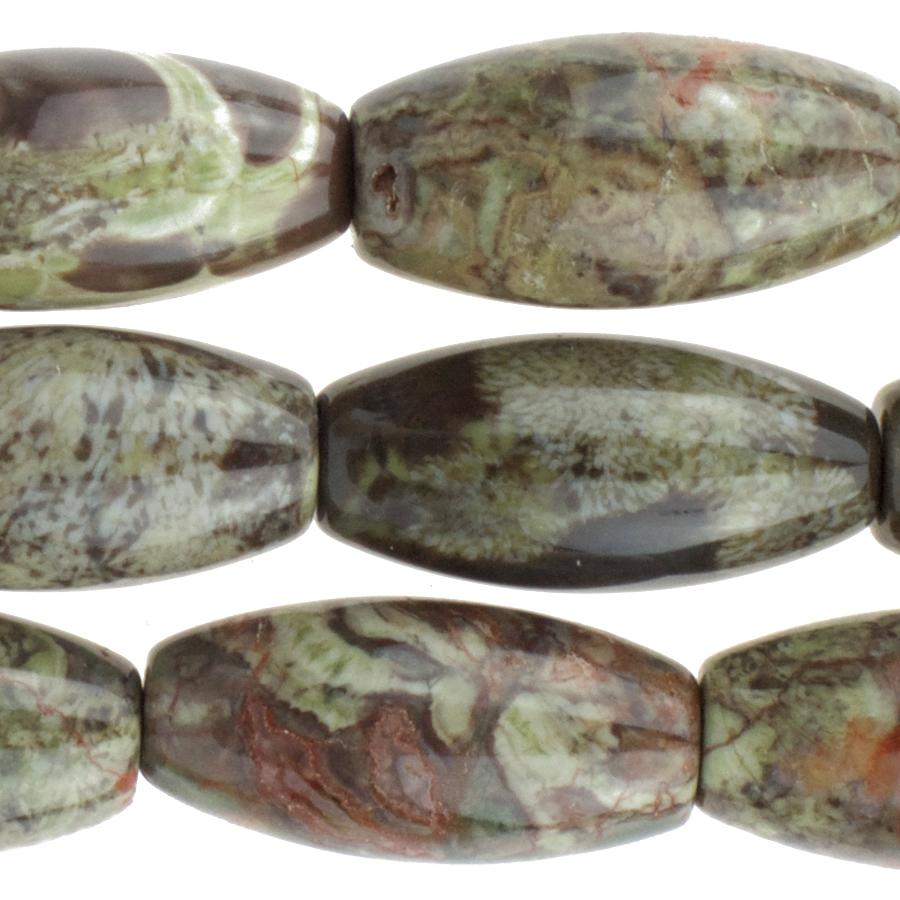 Peacock Jasper 10x20 Rice Bead