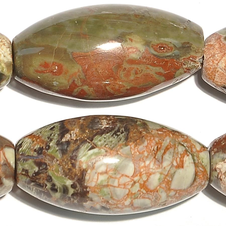 Peacock Jasper 15x30 Rice Bead