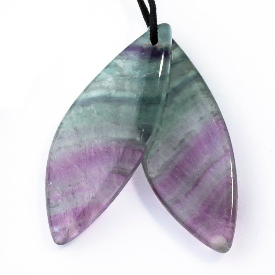 Fluorite 10x28mm Wing Pair - Pendant