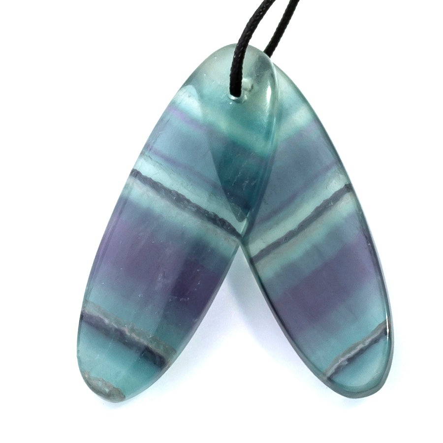 Fluorite 8x28mm Oval Pair - Pendant