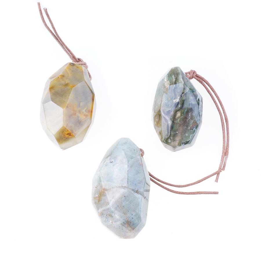 Mixed Rhutilated Quartz 16x32-34x60mm Nugget Pendant