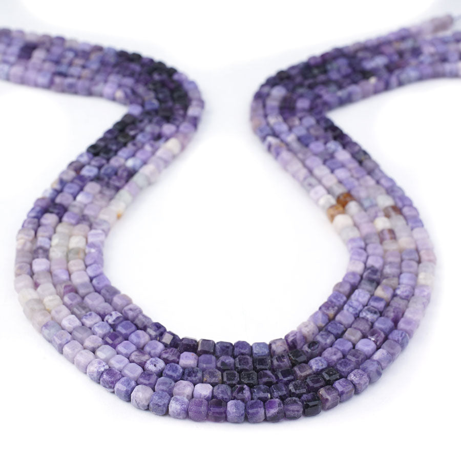 Fluorite 4mm Table Cut Cube Banded - 15-16 Inch - Goody Beads