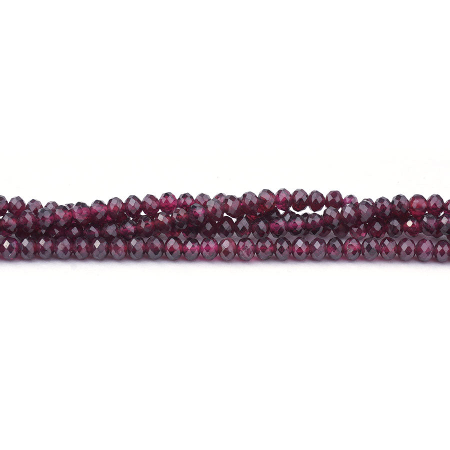 Purple Garnet 3x4mm Diamond Cut Rondelle - Limited Editions - Goody Beads