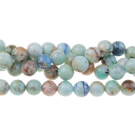 Phoenix Stone (Light Chrysocolla) 10mm Round 15-16 Inch