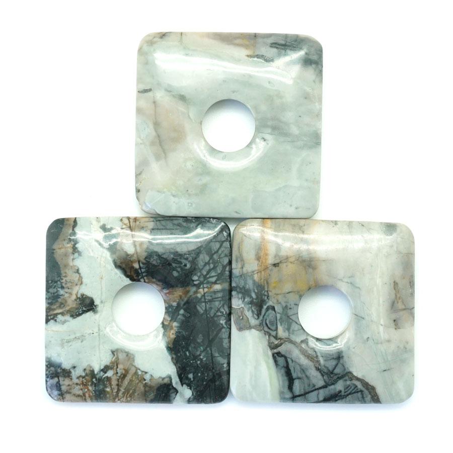 Picasso Jasper  50mm Square Donut - Pendant