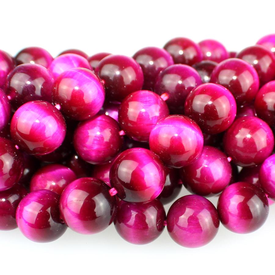 Pink Tiger Eye 10mm Round (dyed)