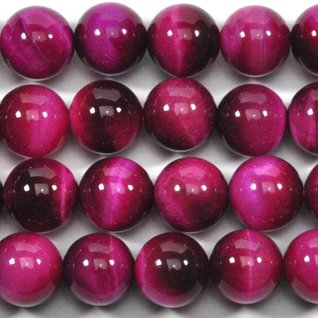 Pink Tiger Eye 10mm Round (dyed)