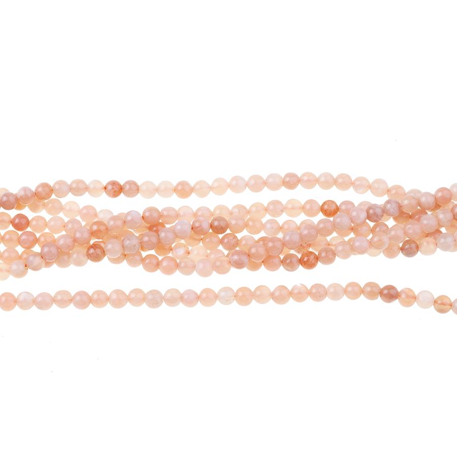 Peach Moonstone (AA) 4mm Round 15-16 Inch