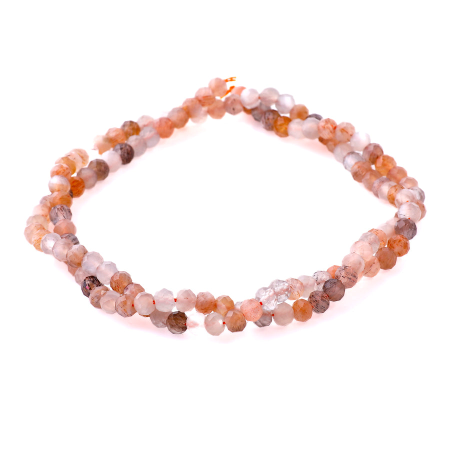 Peach Moonstone Faceted 4mm Rondelle - 15-16 Inch