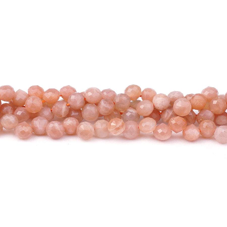 6mm Peach Moonstone Natural Tear Drop Diamond Cut - 15-16 Inch - Goody Beads