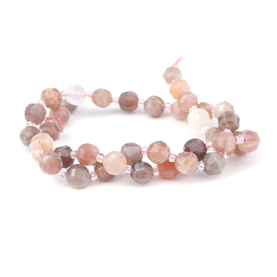 Peach Moonstone 8mm Round Step Cut - 15-16 Inch