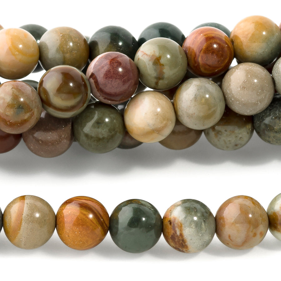 Polychrome Jasper 6mm Round - 15-16 Inch