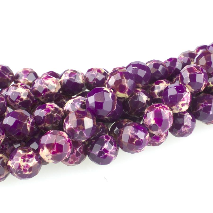 Purple Impression Jasper 8mm Faceted Round 15-16 Inch (Dyed)