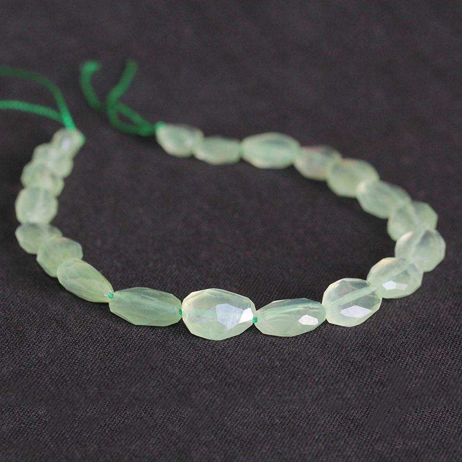 Prehnite 5x7-8x10mm Faceted Oval 8-Inch