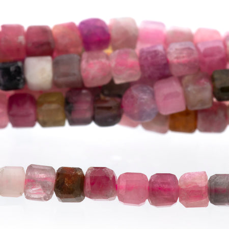 Pink Tourmaline 2mm Cube Table Cut - 15-16 Inch - Goody Beads