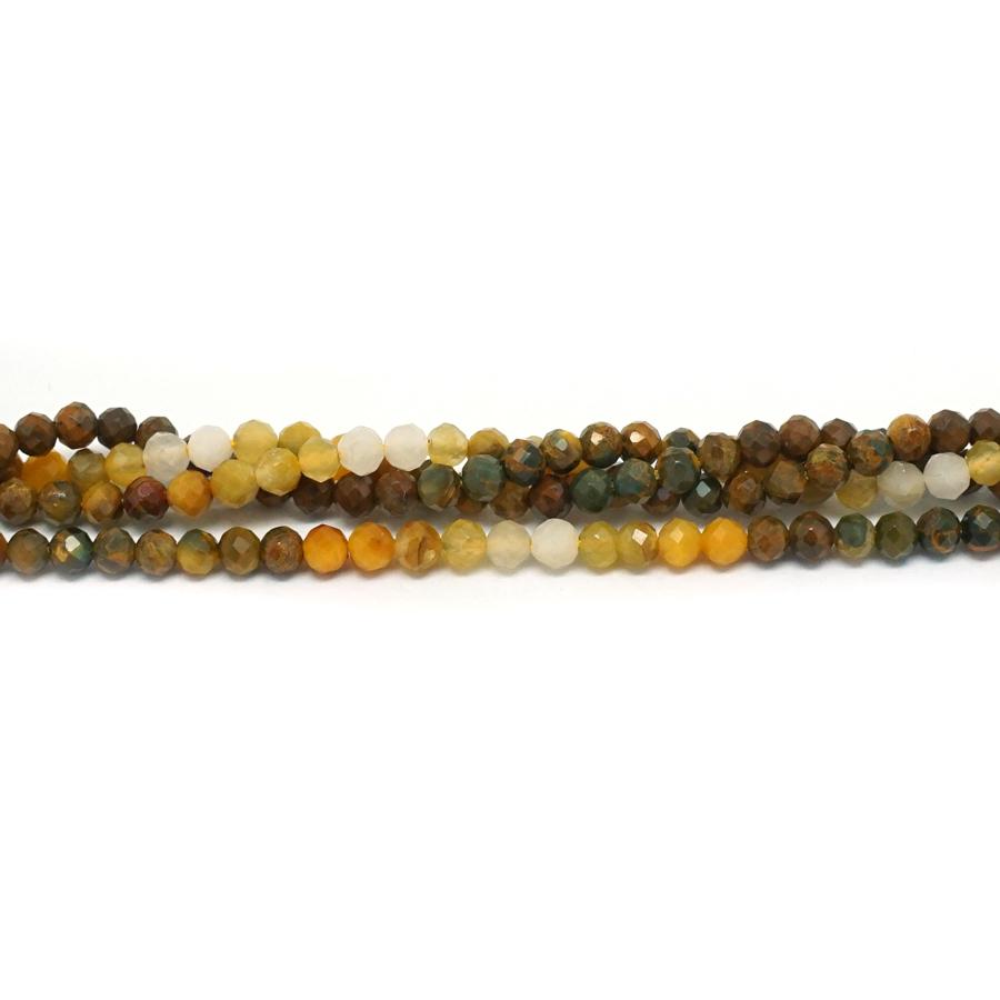 Golden Pietersite Faceted, Banded 3mm Round - 15-16 Inch