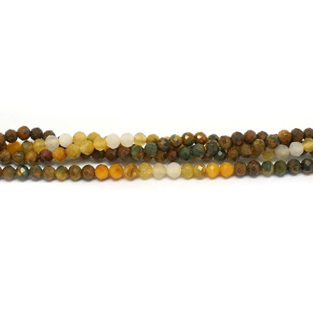 Golden Pietersite Faceted, Banded 3mm Round - 15-16 Inch