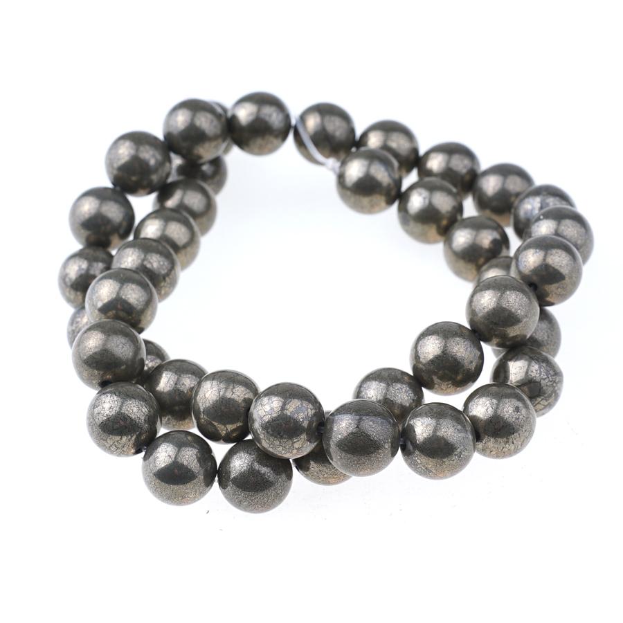 Pyrite 10mm Round Bead Strand 15-16 Inch