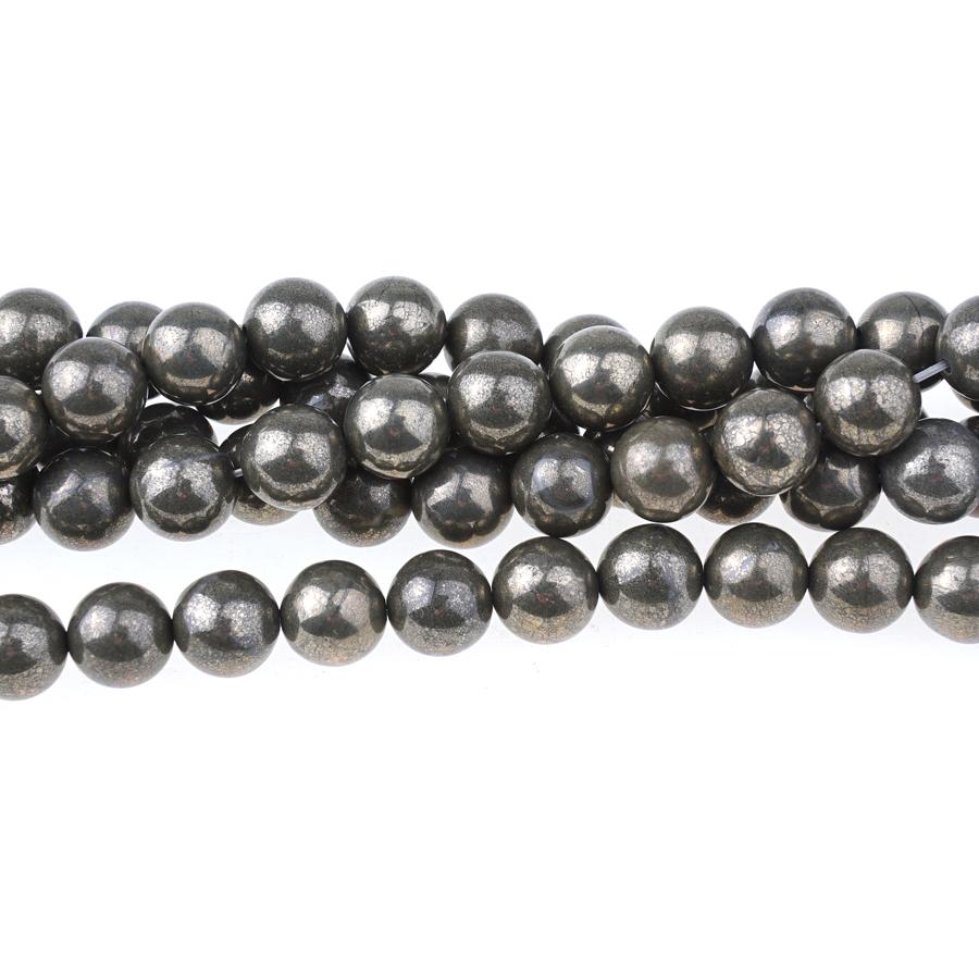 Pyrite 10mm Round Bead Strand 15-16 Inch