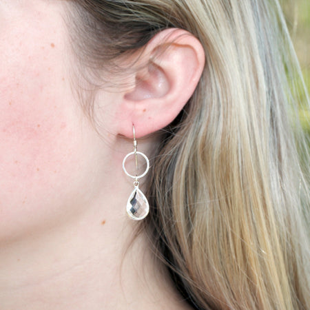 DIY Charm Me Sweetly Earrings - Clear and Silver Teardrop - Goody Beads