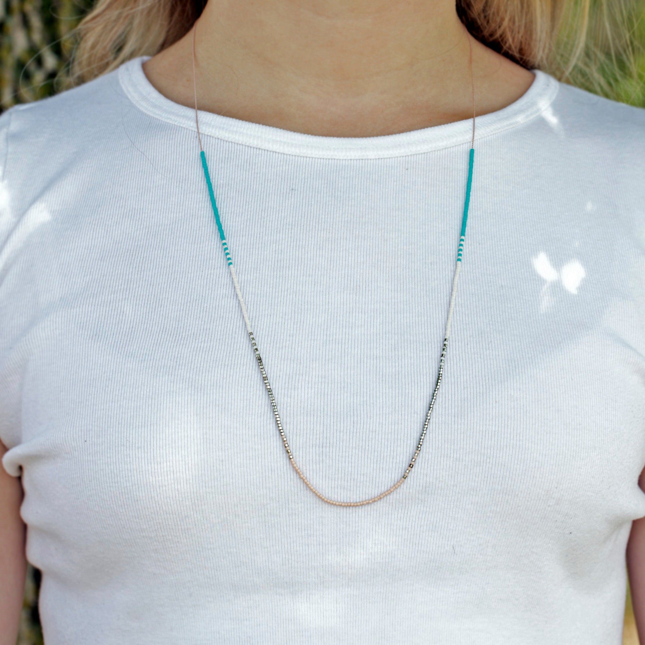 DIY Miyuki Delica Colorblock Necklace with Griffin Cord - Goody Beads