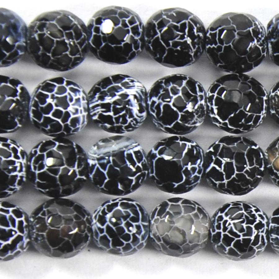 Crackled Agate 8mm Faceted Round