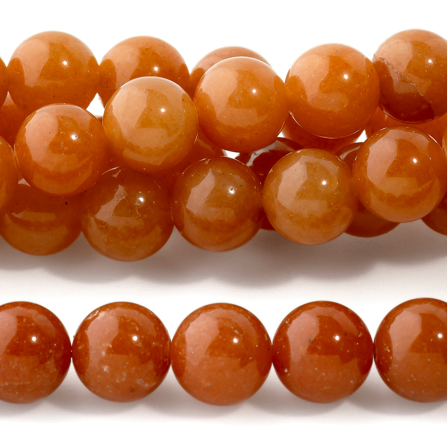 Red Aventurine 8mm Round - 15-16 Inch