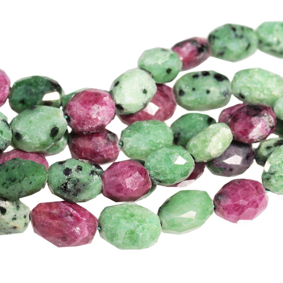 Ruby Zoisite 6x8-7x9mm Faceted Oval 8-Inch