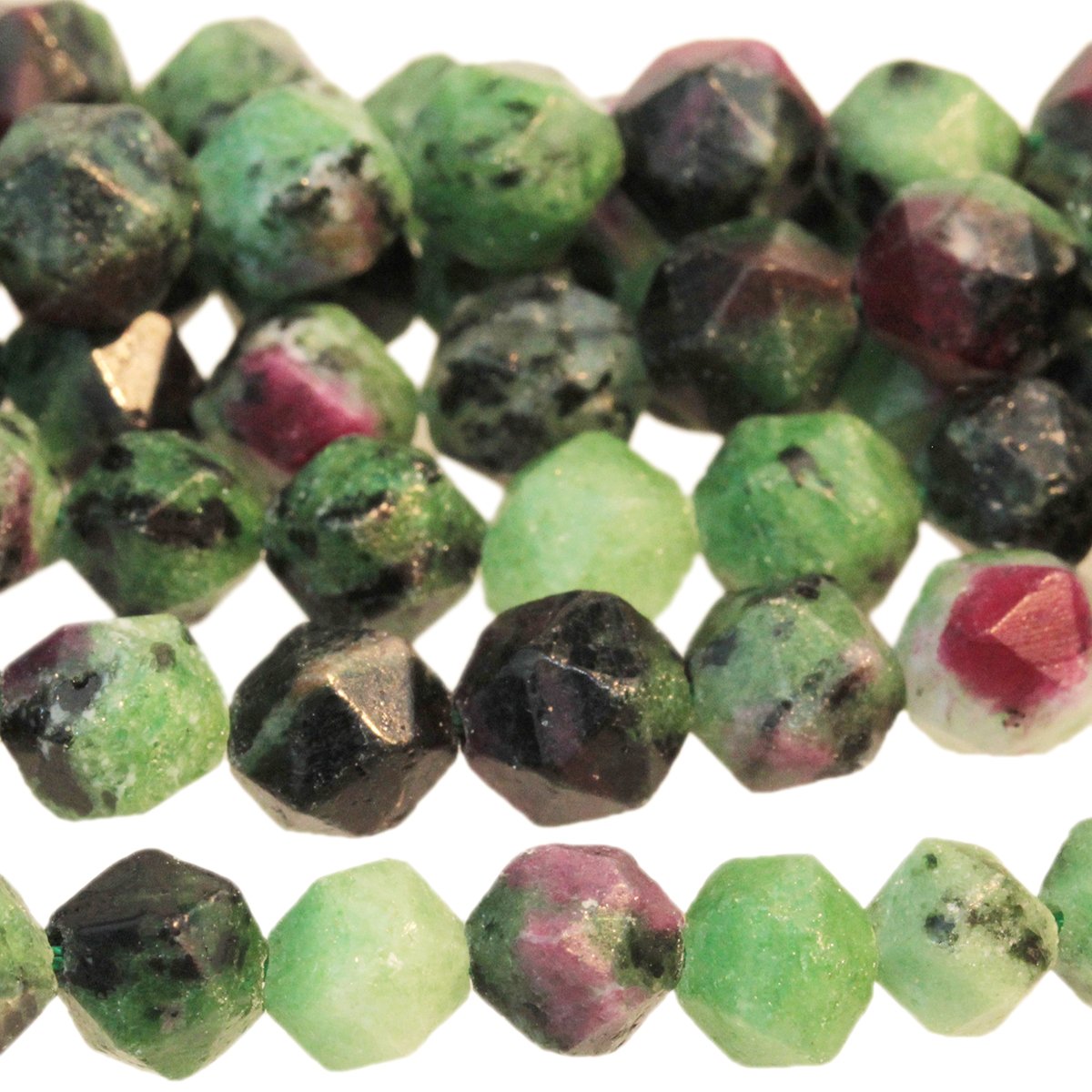 Ruby Zoisite 8mm Star Cut Round 15-16 Inch