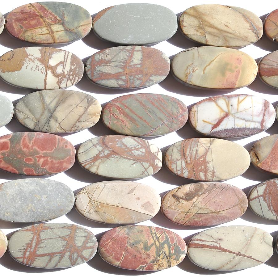 MATTE Red Creek Jasper 15x30 Oval