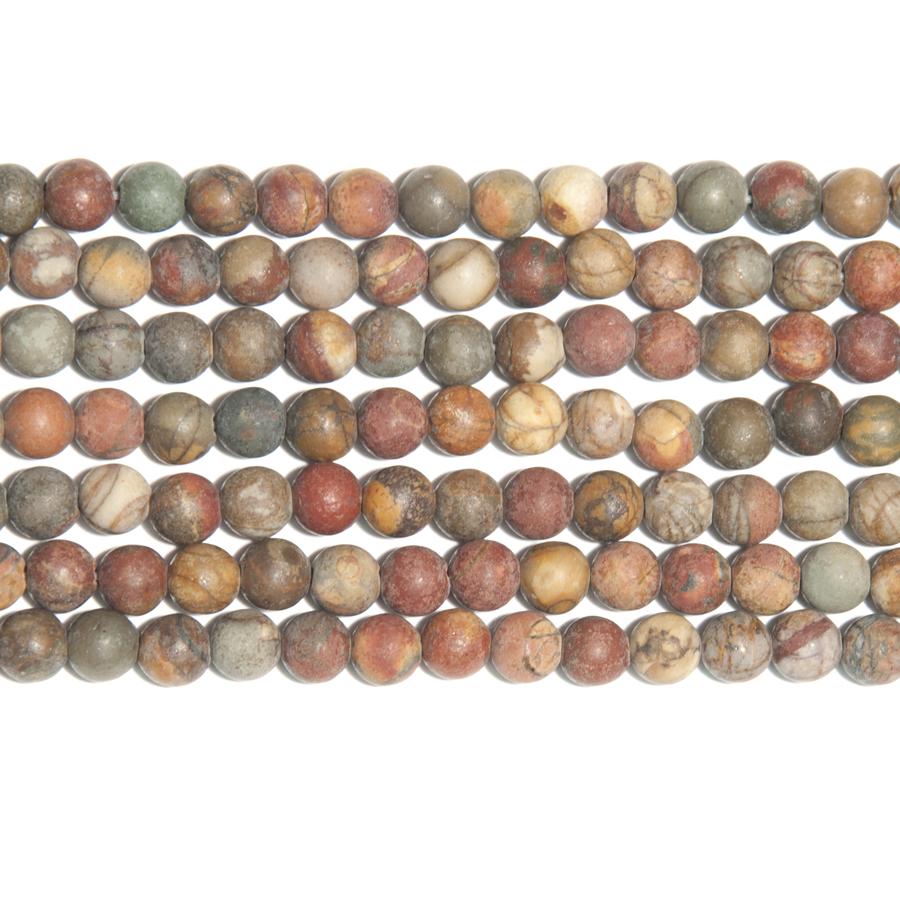 MATTE Red Creek Jasper 6mm Round