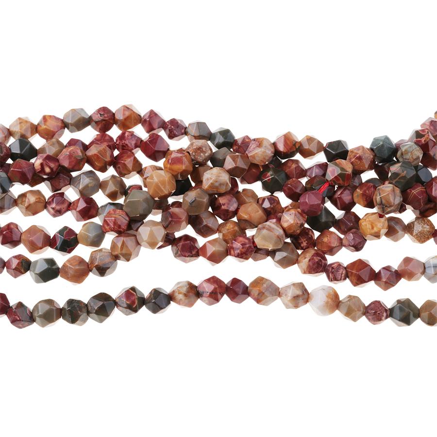 Red Creek Jasper 6mm Star Cut Round 15-16 Inch