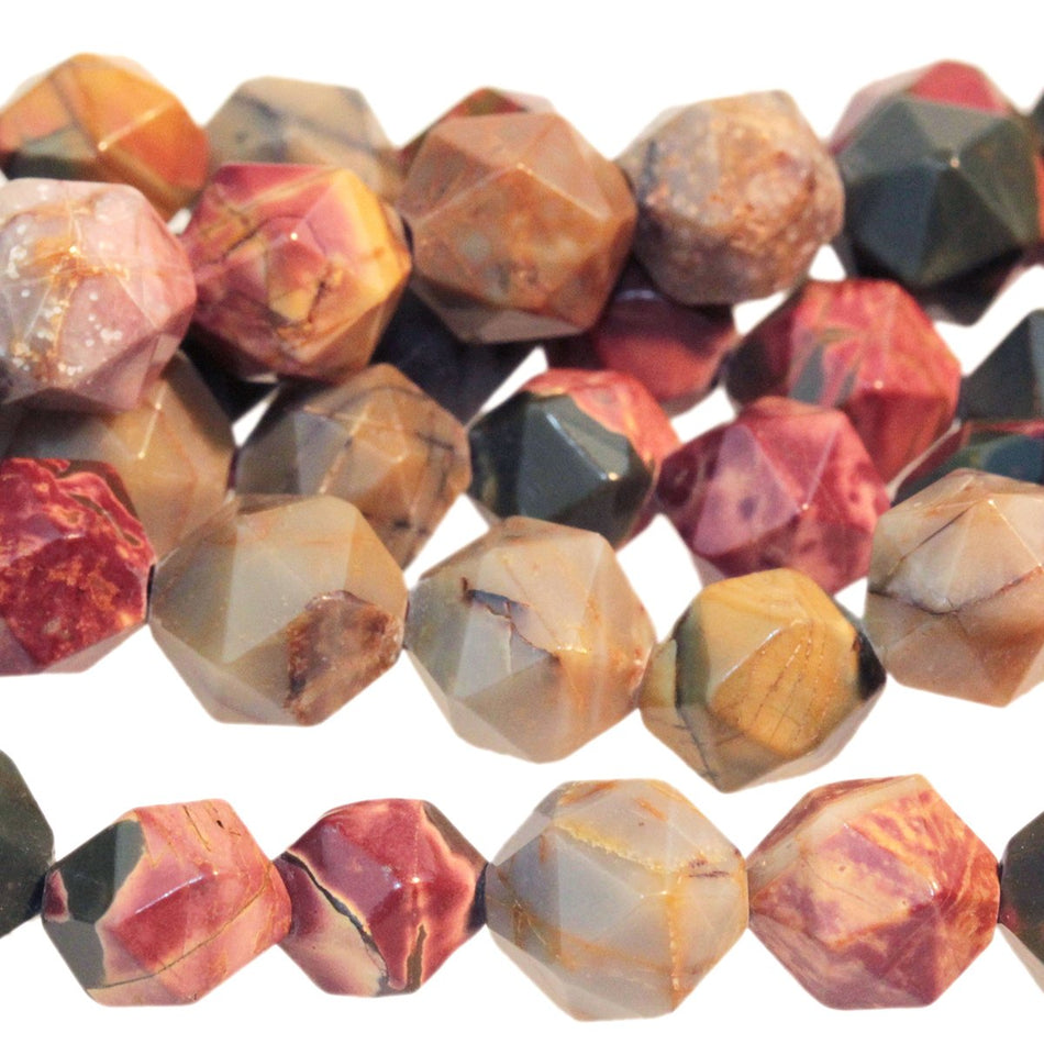 Red Creek Jasper 8mm Star Cut Round 15-16 Inch