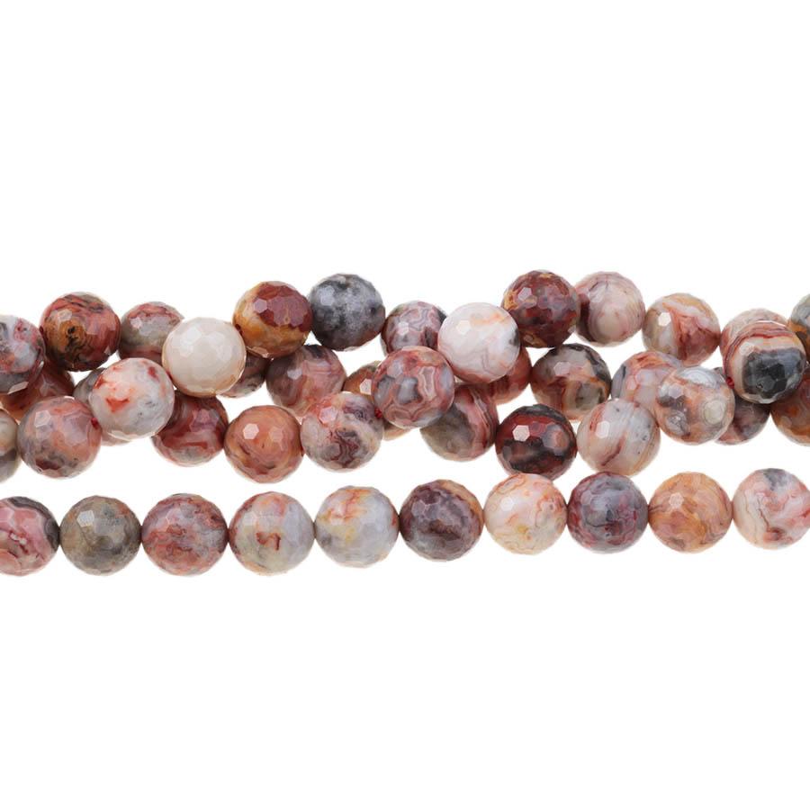 Red Crazy Lace Agate (Natural) 10mm Faceted Round 15-16 Inch