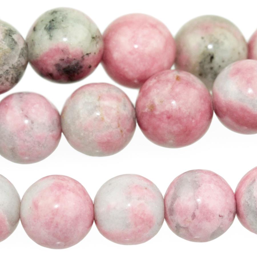 Rhodonite Quartz 10mm Round A Grade 15-16 Inch