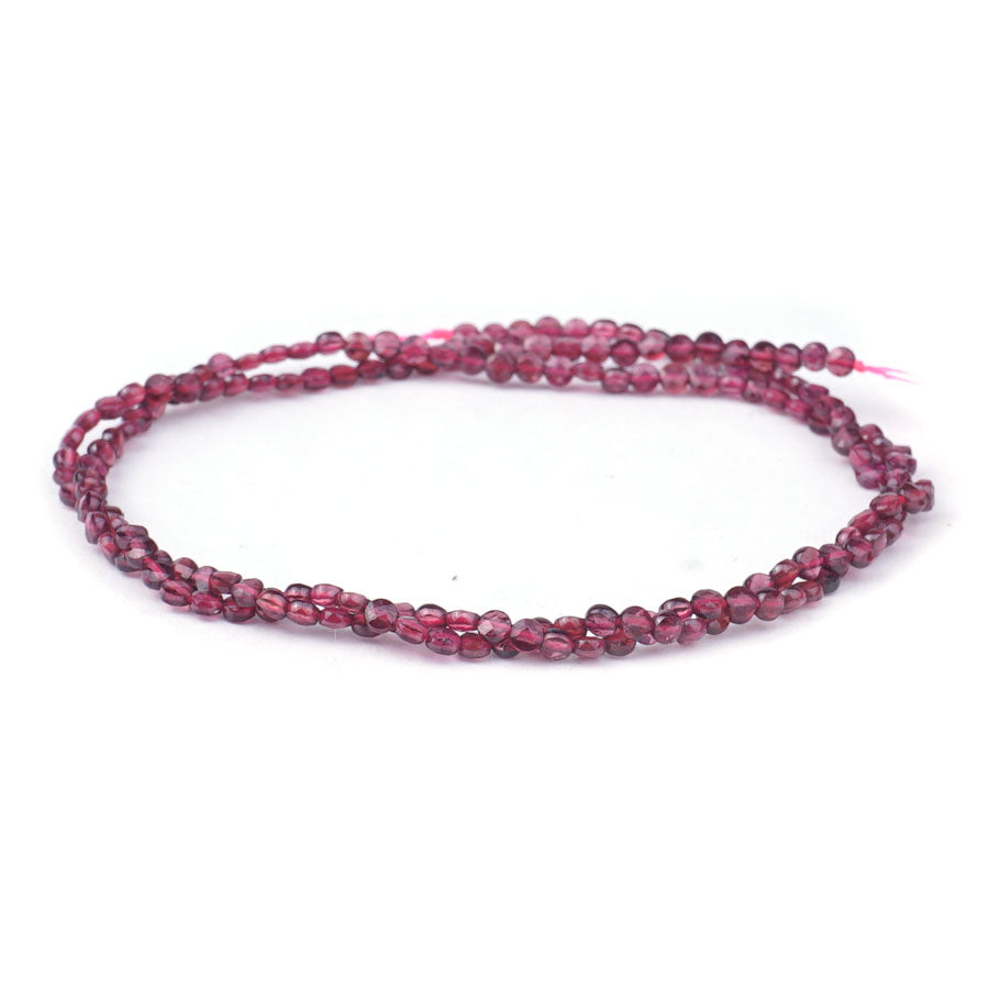 Red Garnet Natural 2mm Coin Microfaceted - 15-16 Inch - Goody Beads