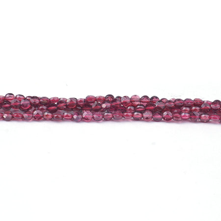 Red Garnet Natural 2mm Coin Microfaceted - 15-16 Inch - Goody Beads