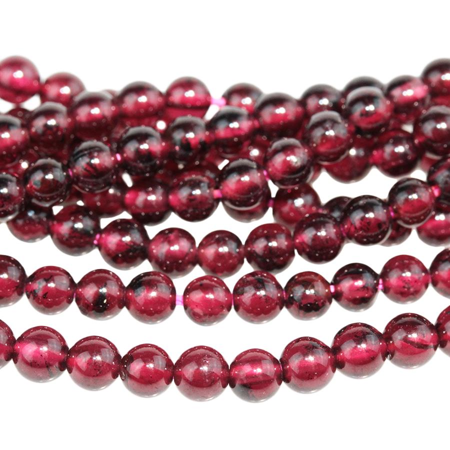 Red Garnet 3-4mm Round 15-16 Inch