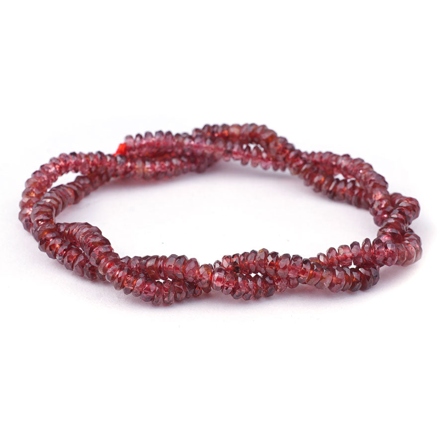 Red Garnet 3-4mm Faceted Rondelle - Limited Editions - Goody Beads