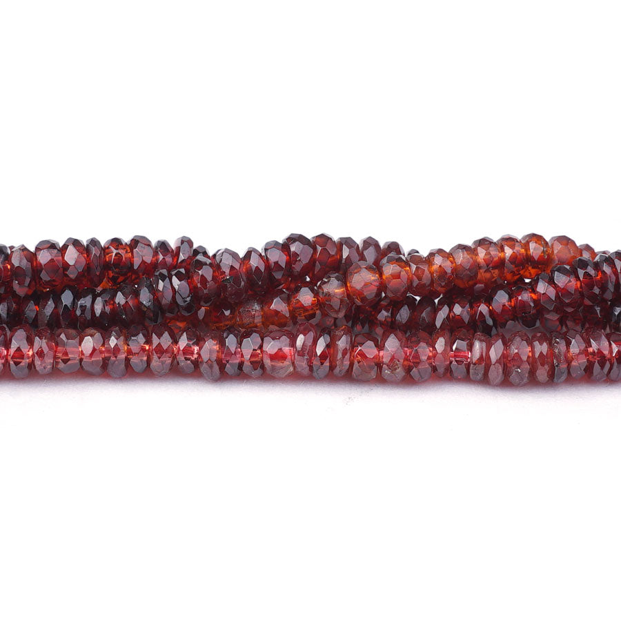 Red Garnet 3-4mm Faceted Rondelle - Limited Editions - Goody Beads