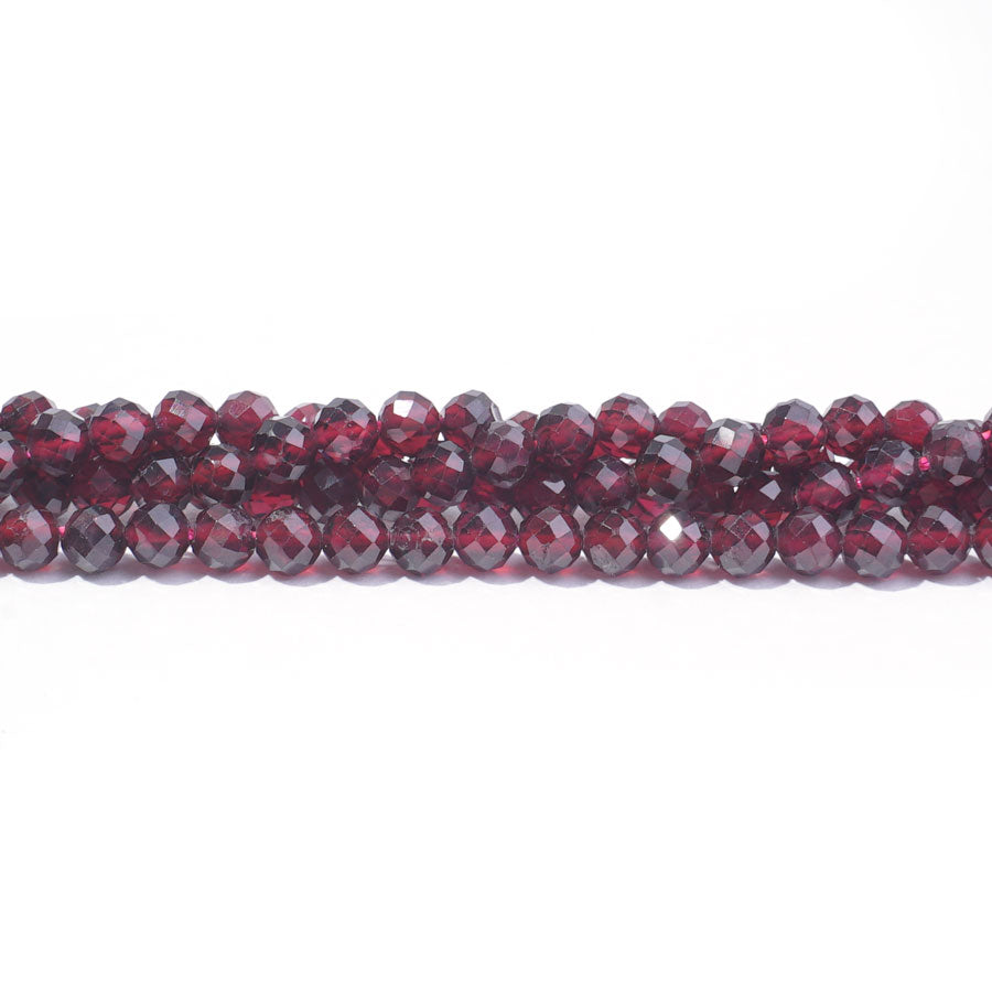 Red Garnet 4mm Round Faceted AA Grade - 15-16 Inch - Goody Beads