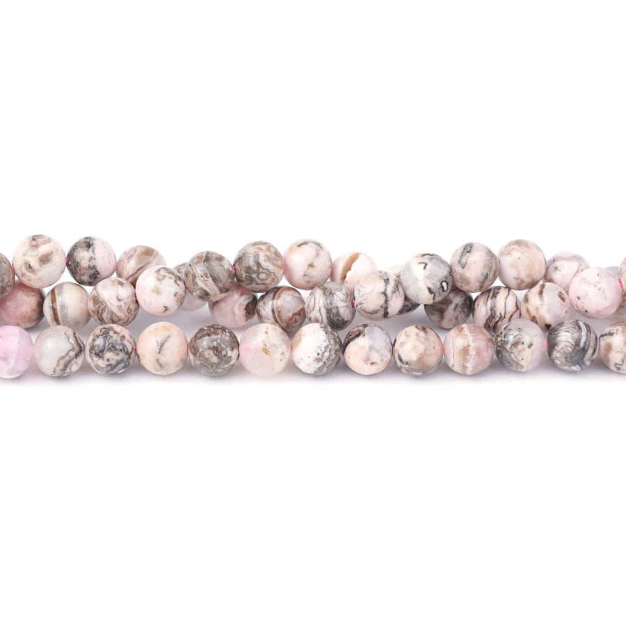 Rhodochrosite 6mm Round With Matrix - 15-16 Inch - Goody Beads