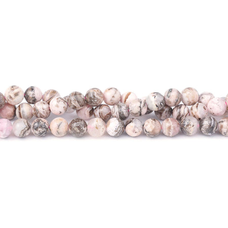 Rhodochrosite 6mm Round With Matrix - 15-16 Inch - Goody Beads