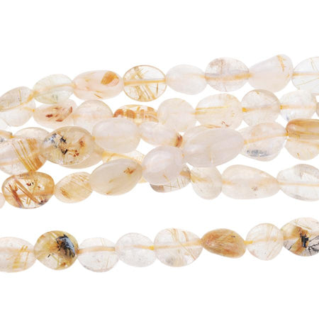 Rhutilated Quartz 8x10mm Pebble 15-16 Inch