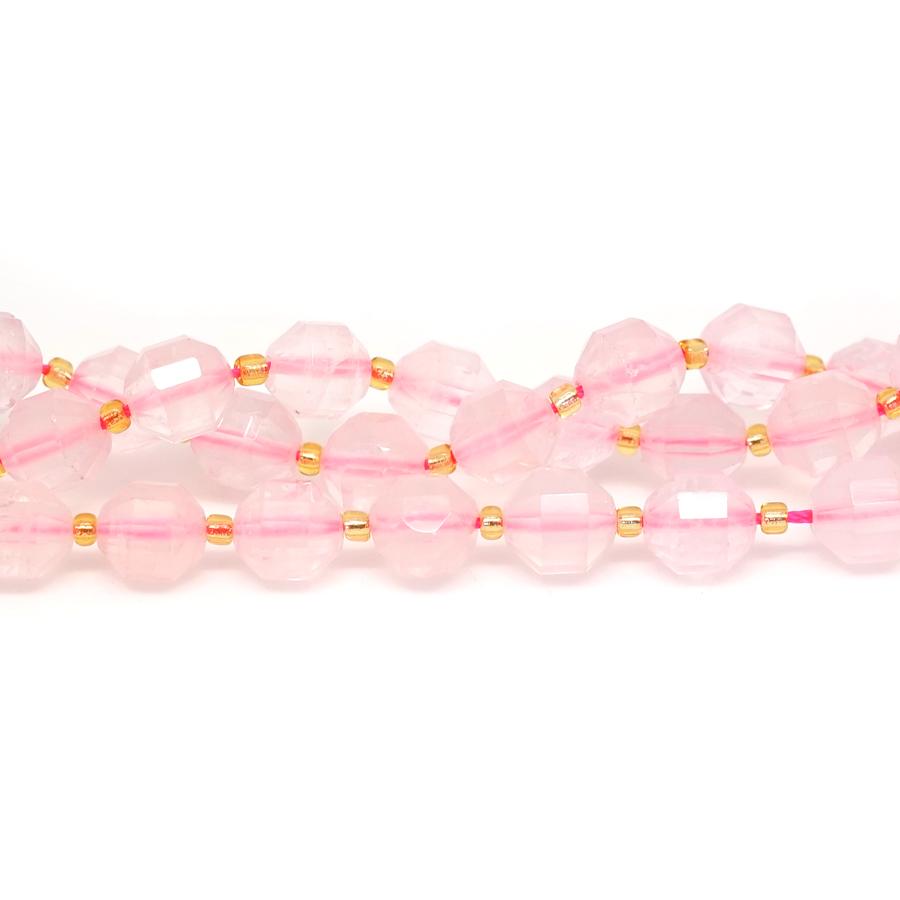 Rose Quartz Faceted 10mm Energy Prism - 15-16 Inch