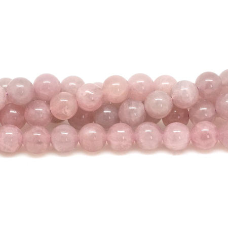 Rose Quartz Purple 8mm Round - 15-16 Inch