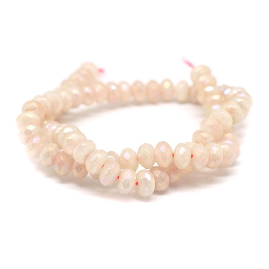 Rose Quartz Faceted Plated 8x5mm Rondelle - 15-16 Inch