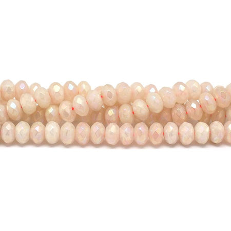 Rose Quartz Faceted Plated 8x5mm Rondelle - 15-16 Inch